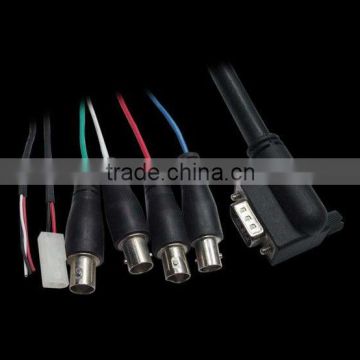 Right angle VGA HDB 15 Male to BNC*4 with 2P Housing