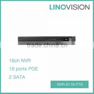 Professional 16CH 1U 2SATA NVR, Support 16 ports POE