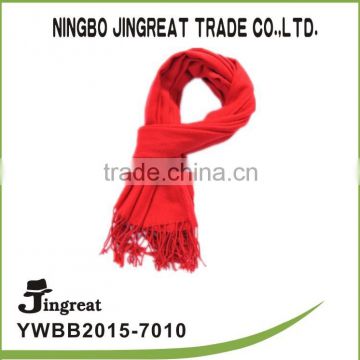 red pure color long lady's plain scarf