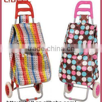 Microfiber Folding Shopping Cart/Trolley with fashion printing