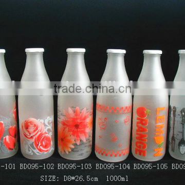 1000ml glass milk bottle with metal lid