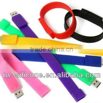 Cheap USB Flash Drive Wristband, Silicone USB Wristband
