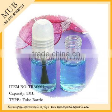 5ml empty clear glass nail polish bottles with caps and brush