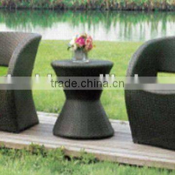 Outdoor furniture garden use patio aluminium frame with PE synthetic rattan/wicker dining table and chairs
