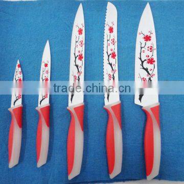 5pc non-stick coating kitchen knife set