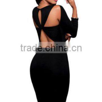 Sexy Midi Bodycon Slim Backless Knotted Cut Out Evening Women Dress Party