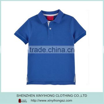 Fashion Royal Blue Cotton Spandex Relax Fitted Kids Polo Shirts