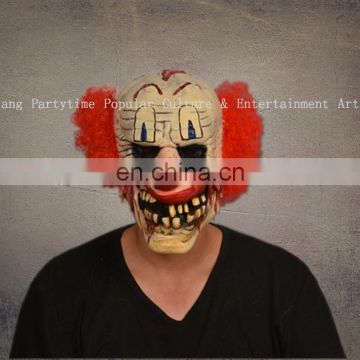 Carnival Halloween Party Red Hair Clown Joker Latex Full Head Mask