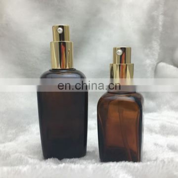 50ml 100ml empty square essential oil Bottle with lotion pump