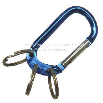 Hot Selling Swivel Spring Snap Hook D Type With Key Ring Colorful Aluminum Snap Hook