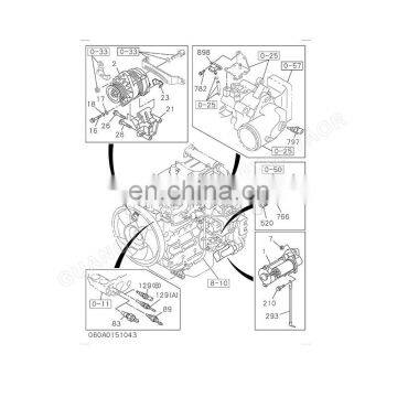 Original new ZAXIS240LC-3 ZAXIS270LC-3 ZAXIS200LC-3 Excavator Alternator Generator 8973750171 8973750172 8-97375017-1