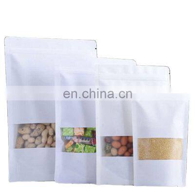 Best Selling Clear Window Pouches Bags White Kraft Paper Bags Custom Logo