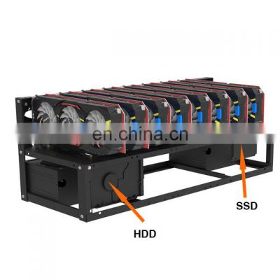 Cheap Factory Price 8 Gpu Rig Kit Open Rack Dual Power Double Layer Chassis Rig