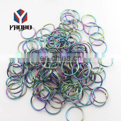 Metal Round Edge Color Rings Split Key Rainbow Ring Manufacturing