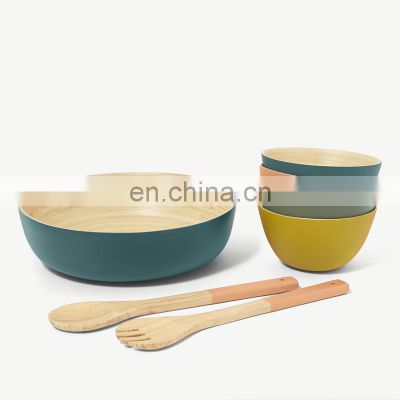 Hot Selling Set Natural Bamboo Wooden Bowl Eco Friendly Handmade Serving Heathy Bowls Wholesale in bUlk