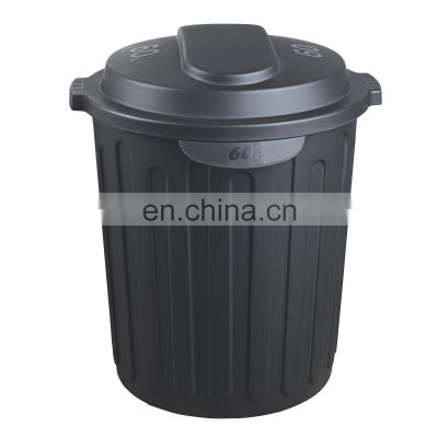indoor 60L wholesale dustbin waste garbage can round plastic trash bin