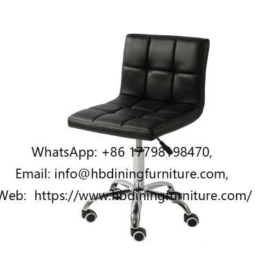 Metal leg armrest swivel lift leather chair
