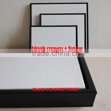 black framed & linen blank mini stretched canvas for paintings