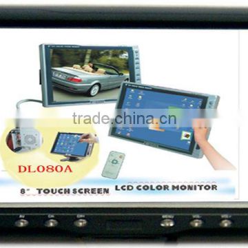 8" stand lcd touch screen monitor with VGA and AV port and 4-wire resistive