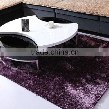 floor mat polyester shiny shaggy rugs with anti-slip base
