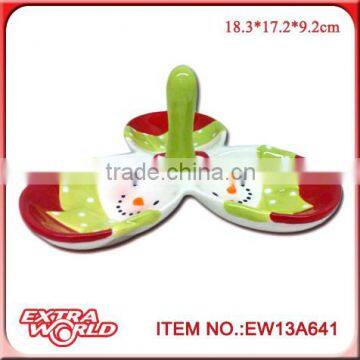 Christmas ceramic mealtime tray 3 in 1