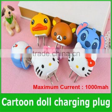 Portable Cute Cartoon usb Traval Charger for iphone Charger,Christmas Mini Gift Micro usb Home Charger Adapter