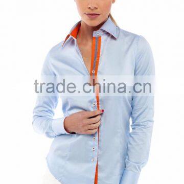 Pure Cotton Womens Blue Blouses - Made in Turkey - Free Shipping Worldwide