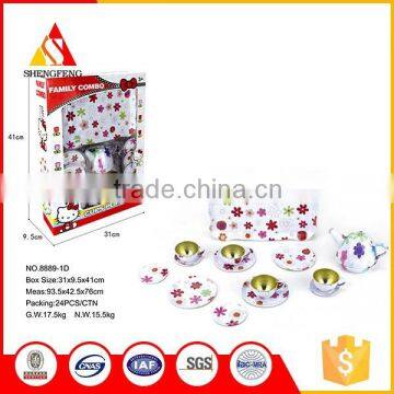 Snow-white tea set colorful flower pattern toy for childrens