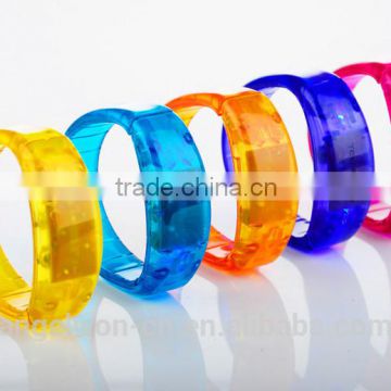 Sound activated LED flashlight wristband LED light up PVC bracelet party promotion gift wristband