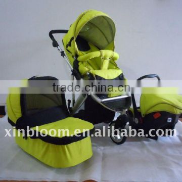 Yellow 3 in1 baby stroller