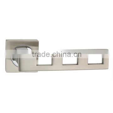 Modern square shape economy aluminium door handle with satin nickel AL239