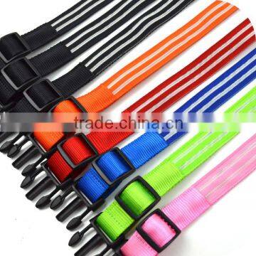 Double Line Fiber Optic Lighted Up Promotional Dog Products Webbing Pet Collar