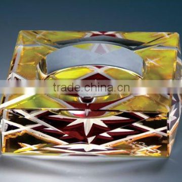USA crystal ashtray,crystal smoking accessory with engraved logo color for bar decorations (R-1016