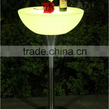glass top stainless steel base Led Light Up Bar Cocktail