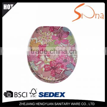 High quality color flower printing custom toilet seats