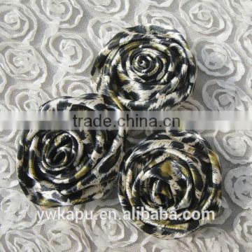 High Quality fabric flower ,wholesale satin ribbon rose