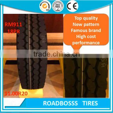 Chinese truck tires for sale used heavy truck tire 11.00R20 RM911 with Hankook technology tires