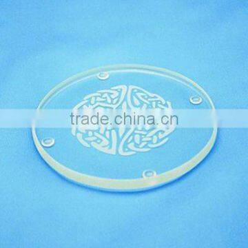 customized round glass coaster with pattern