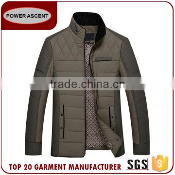 High Quanlity Mens Fashion Quilting Casual Jacket With Stand Collar