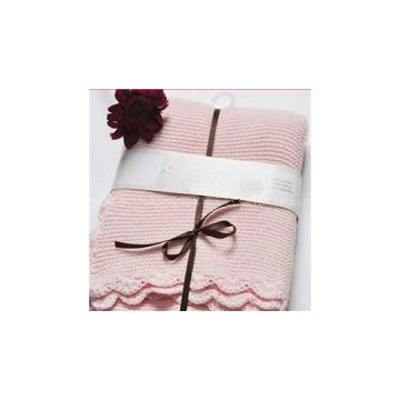 Luxury High Weight 100% Cotton Baby Blanket, Knitted Crochet Baby Blanket