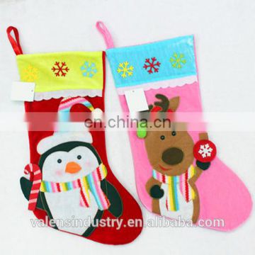 Factory Supply OEM Wholesale Fashion Santa Claus Animal Christmas stocking With Reindeer and Animal Design