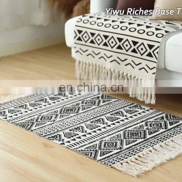 Home decor classical geometry pattern carpet custom silk printing floor mat for living room