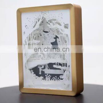 Light shadow paper carved lamp paper cut light box 3D handmade creative gift item