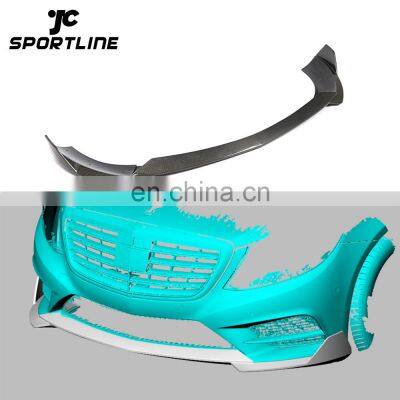 Carbon Fiber W222 Front Splitter Lip for Mercedes Benz S400 S500 S600 Sport Sedan 14-17