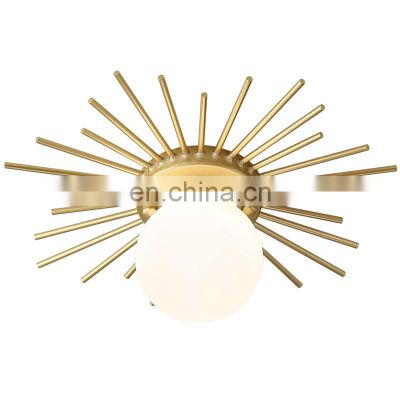 Modern LED Ceiling Light Gold Hallway Glass Bedroom Interior Decor Pendant Lamp for Home and Hotel