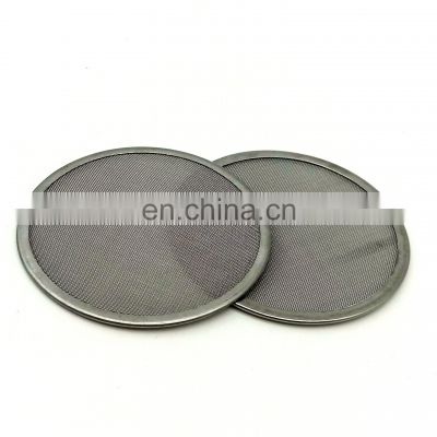 3 inch diameter stainless steel rimmed mesh filter disc