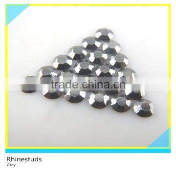 Grey Metal Aluminum Rhinestuds Iron on Dome Shape Octagonal Studs 6mm