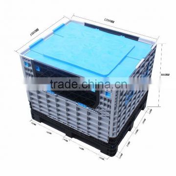 HDPE eco-friendly Apple Foldable plastic pallet crate for sale attacht lid