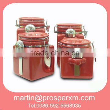 2013 new ceramic canister with spoon