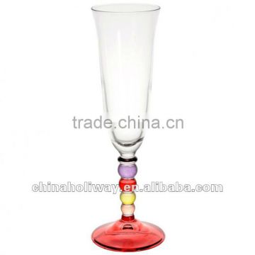 Odessa champagne flute glass with coloured stem
